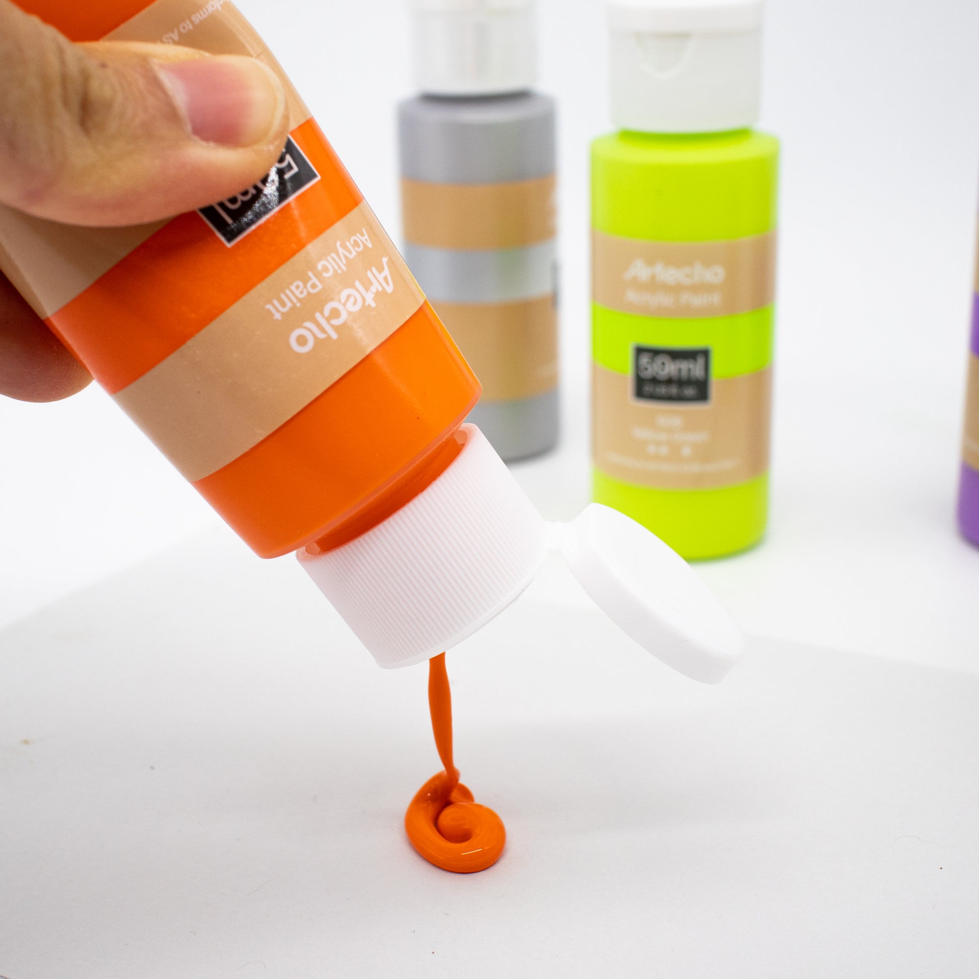 Artecho Acrylfarben Set - 18/ 24 / 48 wasserfeste Farben, je 59 ml Flaschen - SETL