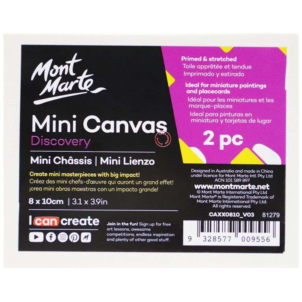 Mont Marte Discovery Mini Leinwand 8 x 10 cm, 2er Set