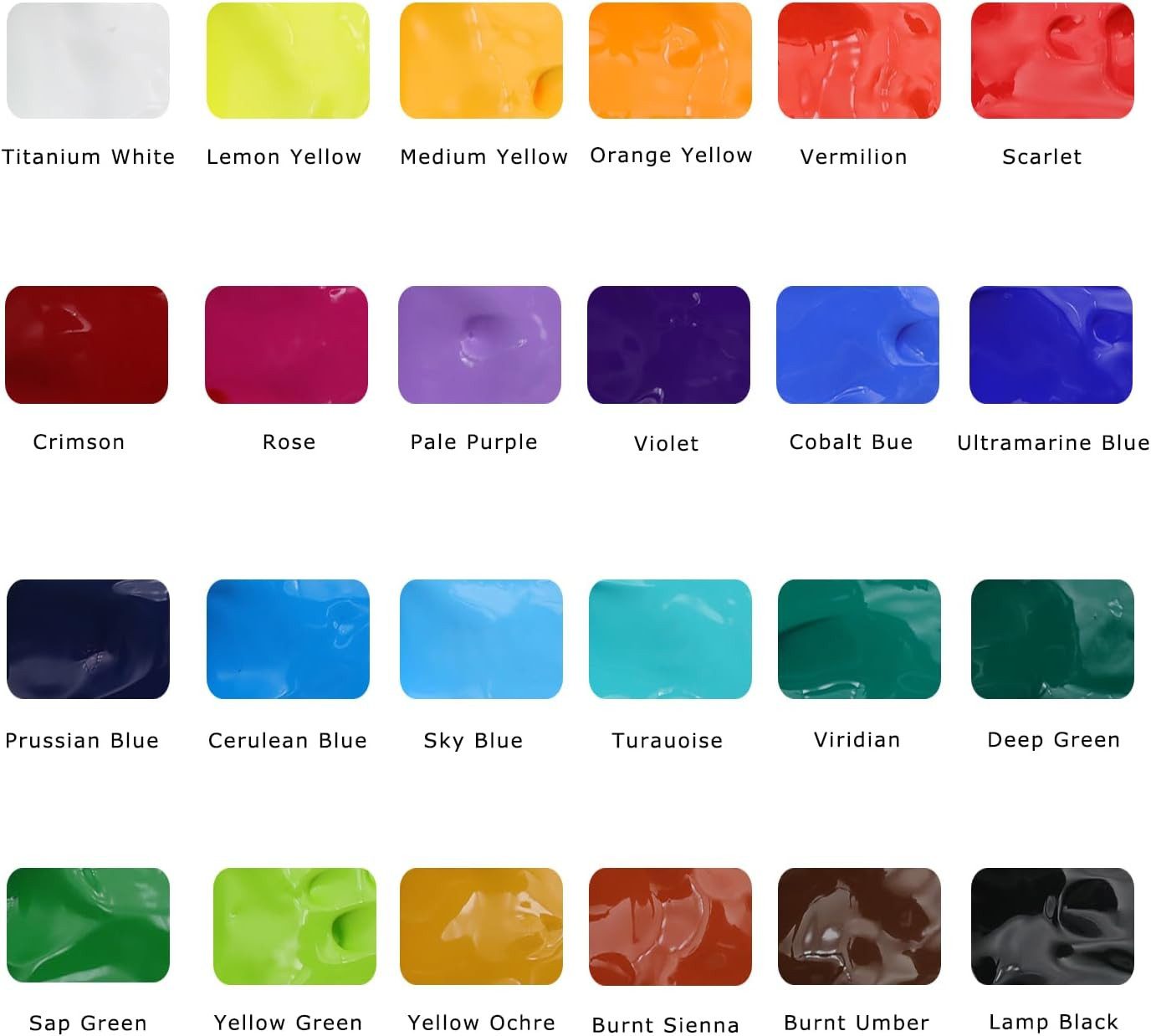 Artecho Gouache Set - 24 x 30 ml Farben mit 10 Pinseln und 1 Palette