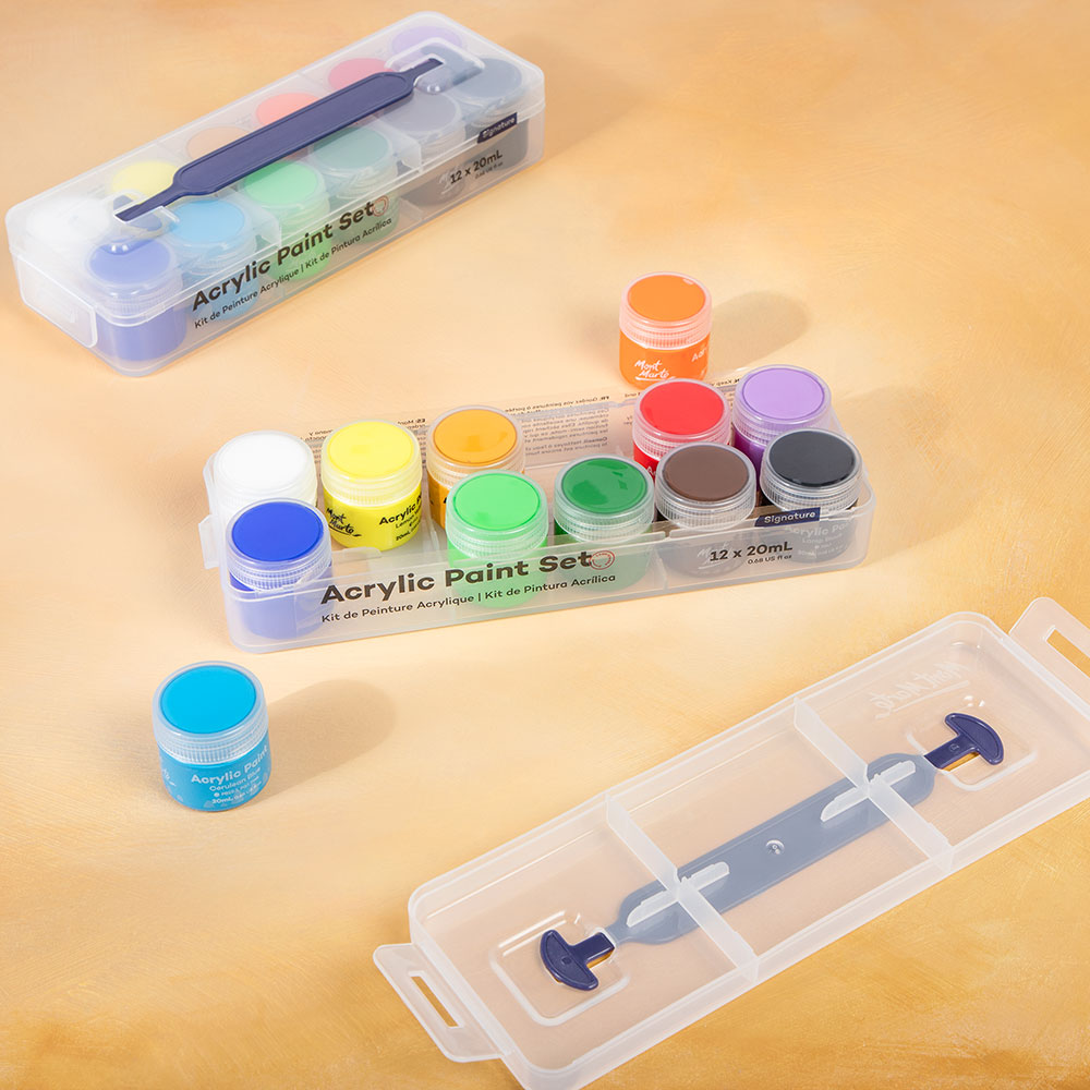 Mont Marte Acrylfarben Set im Koffer – 12 / 24 x 20 ml - SETL