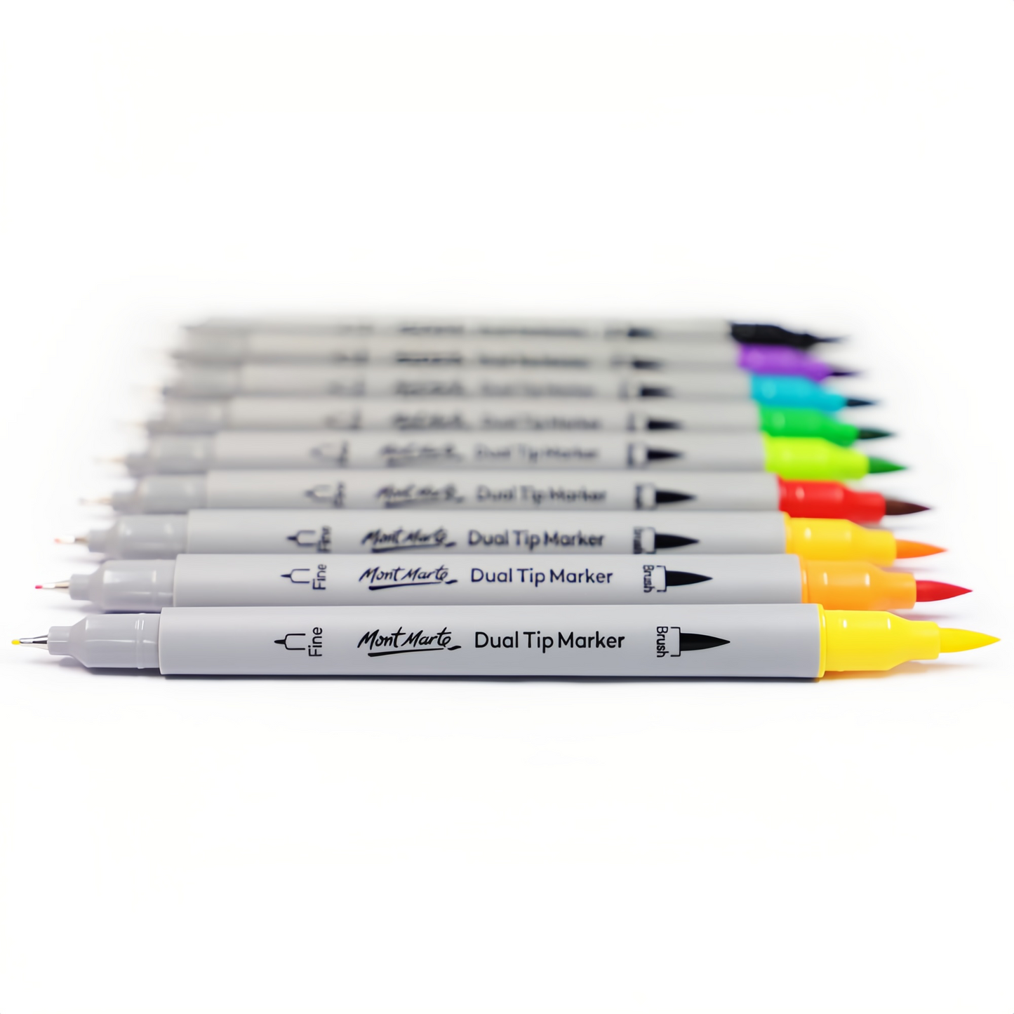 Mont Marte Brush/Fineliner Set – 48 Farben, Dual Tip