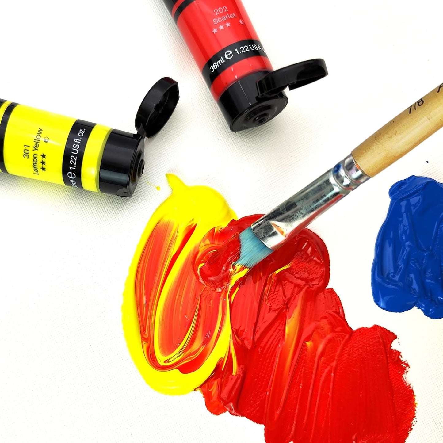 Artecho Acrylfarben Set - 18/ 24 / 48 wasserfeste Farben,  je 36 ml Tuben