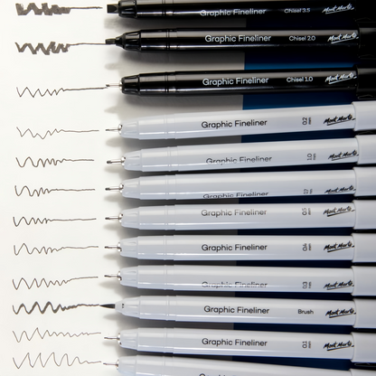 Mont Marte Zeichnungsstifte Set Premium – 12 Stück, schwarz