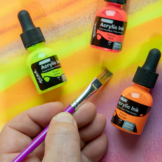 Mont Marte Premium Acryl Ink Set Neon – 6  Farben