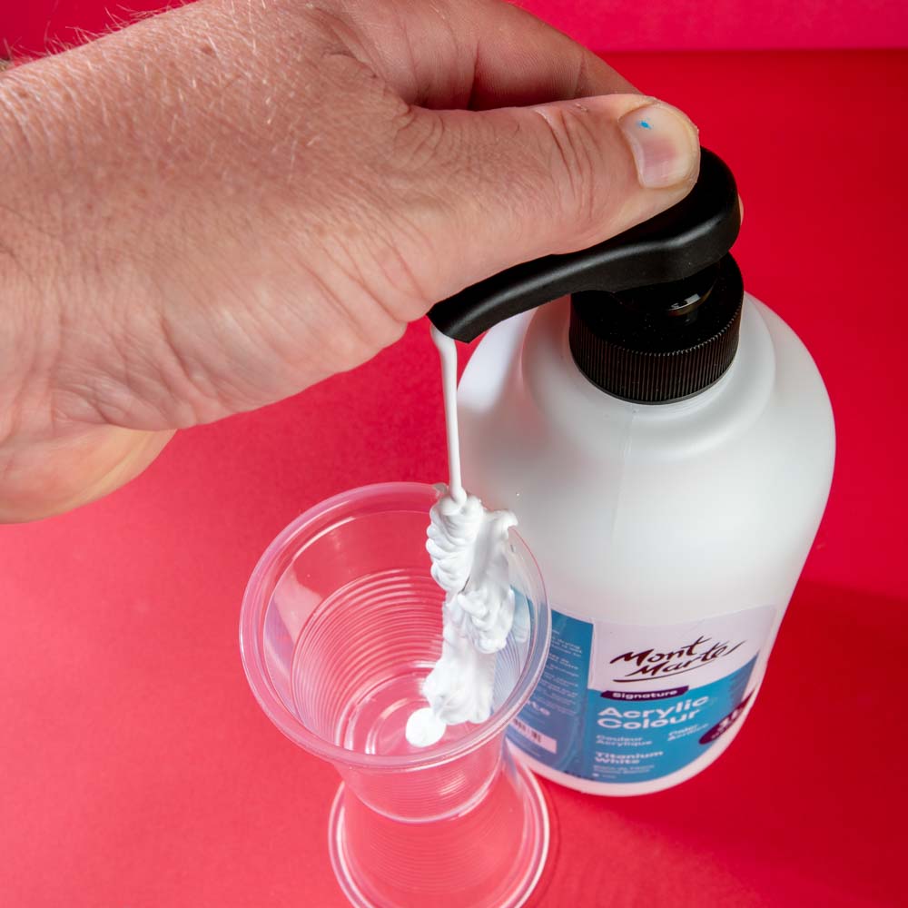 Mont Marte Acrylfarbe 1000 ml – Farbe wählbar in Weiß / Schwarz - SETL