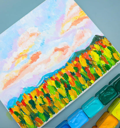 Artecho Gouache Set - 24 x 30 ml Farben mit 10 Pinseln und 1 Palette