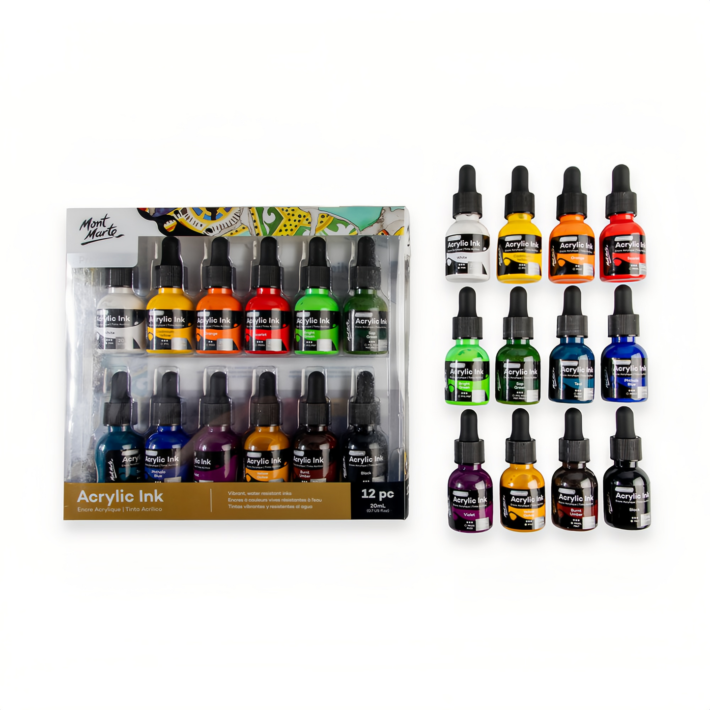 Mont Marte Premium Acryl Ink Set – 6 / 12 Farben