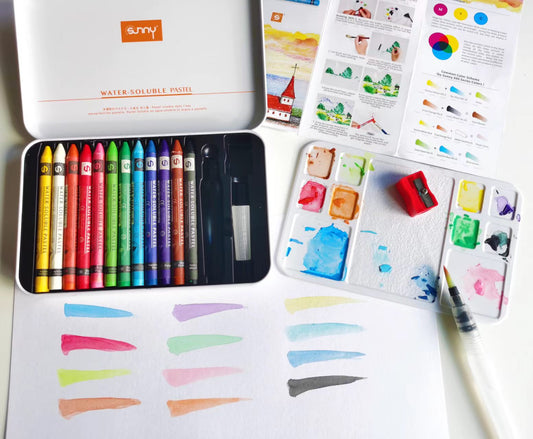 Sunny Aquarelle Pastellkreide - 12 / 25  Farben - SETL