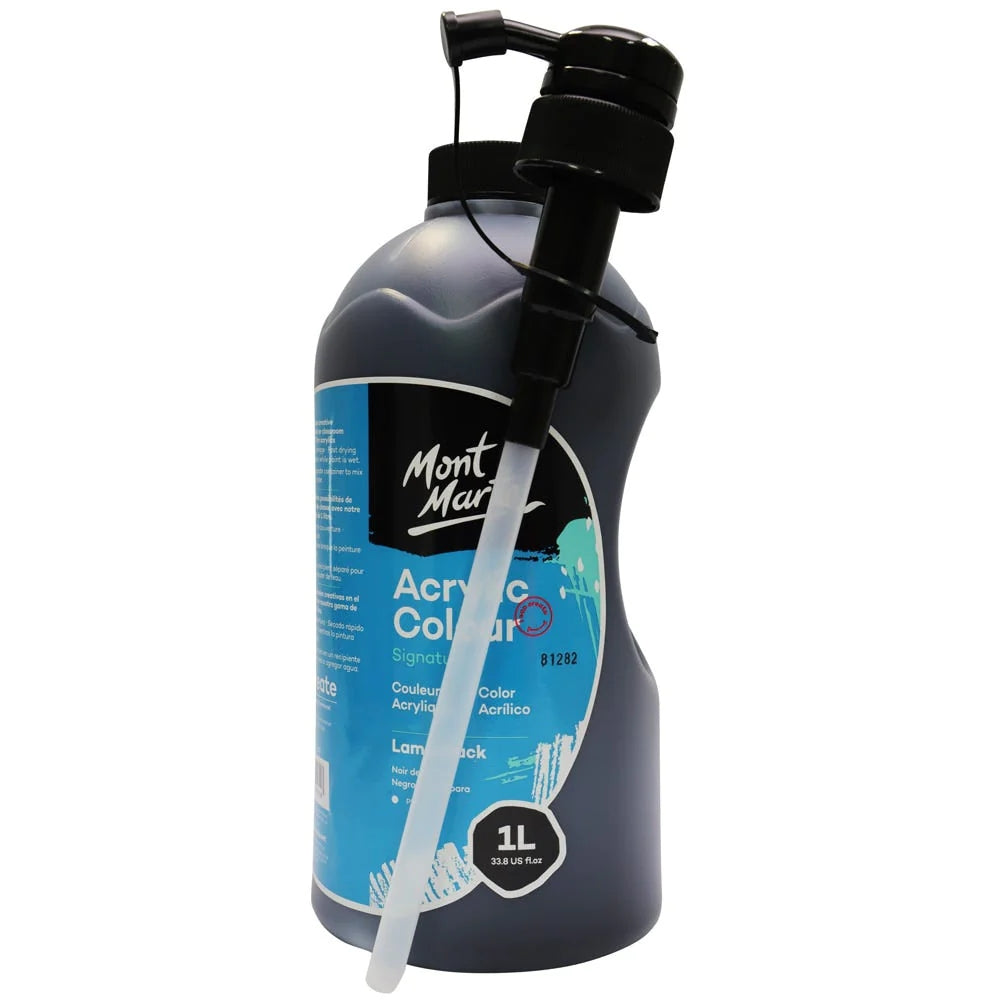 Mont Marte Acrylfarbe 1000 ml – Farbe wählbar in Weiß / Schwarz - SETL