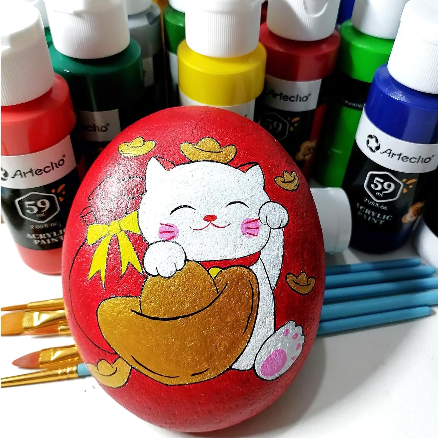 Artecho Acrylfarben Set - 18/ 24 / 48 wasserfeste Farben, je 59 ml Flaschen - SETL