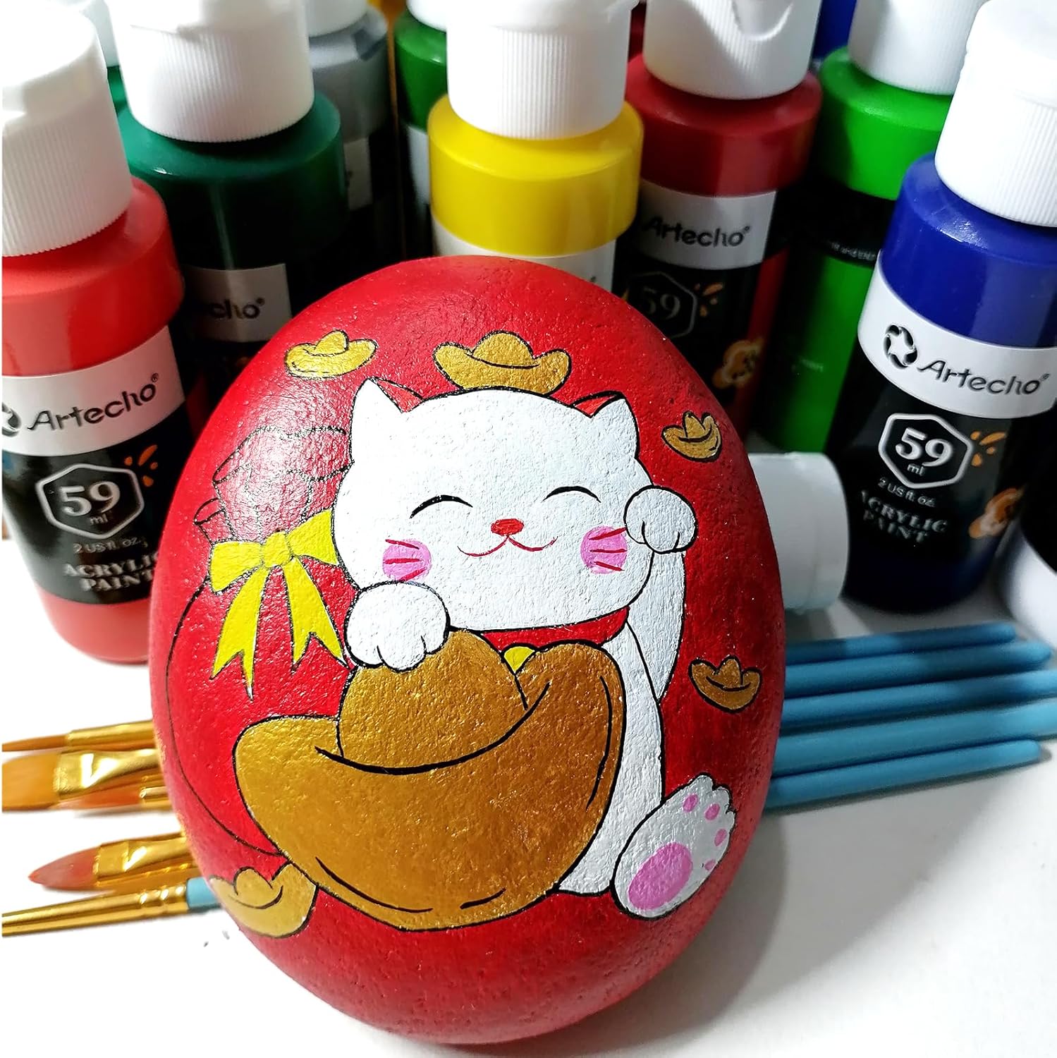 Artecho Acrylfarben Set - 18/ 24 / 48 wasserfeste Farben, je 59 ml Flaschen - SETL