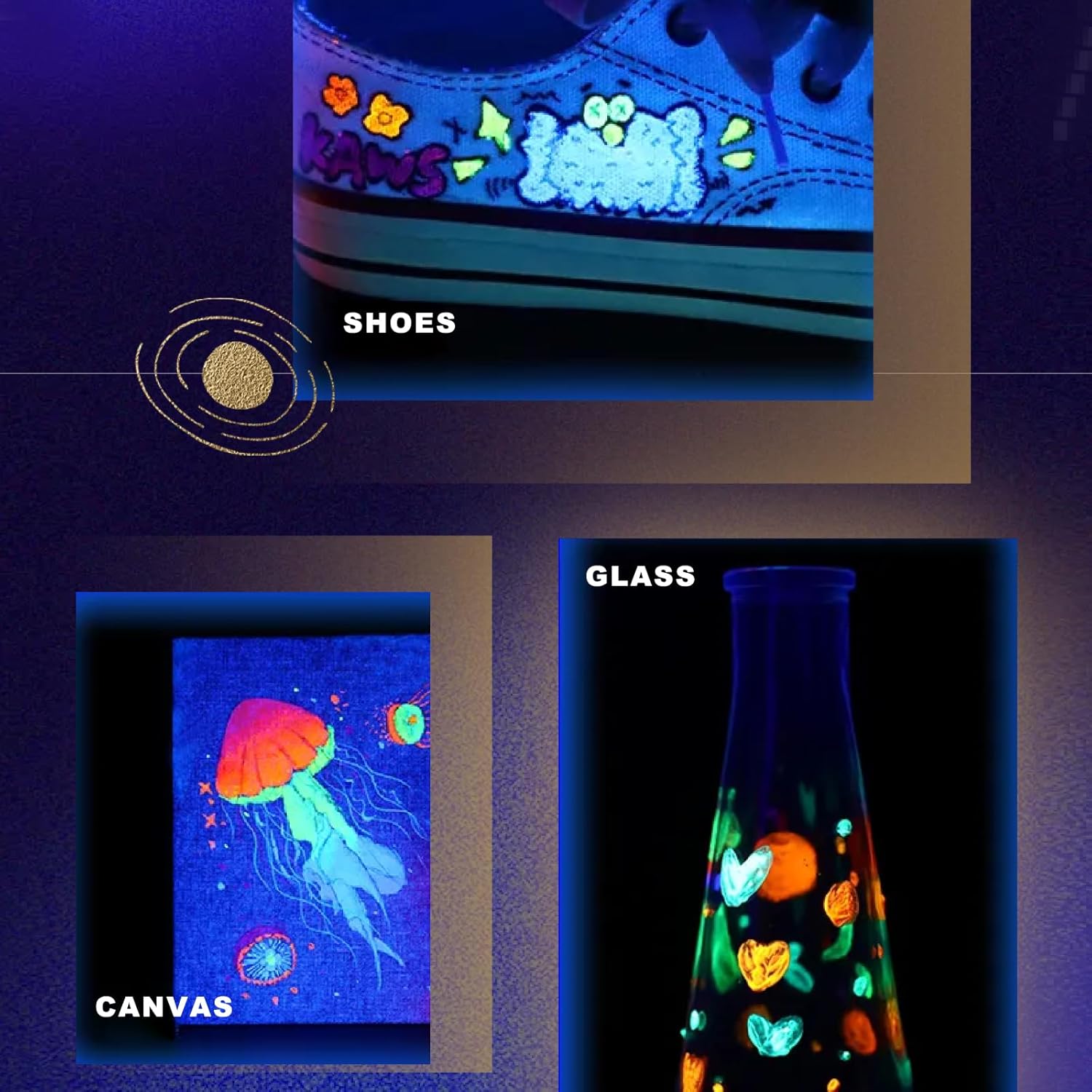 Artecho Glow & Neon Acrylfarben Set - 18 x 11 ml - SETL