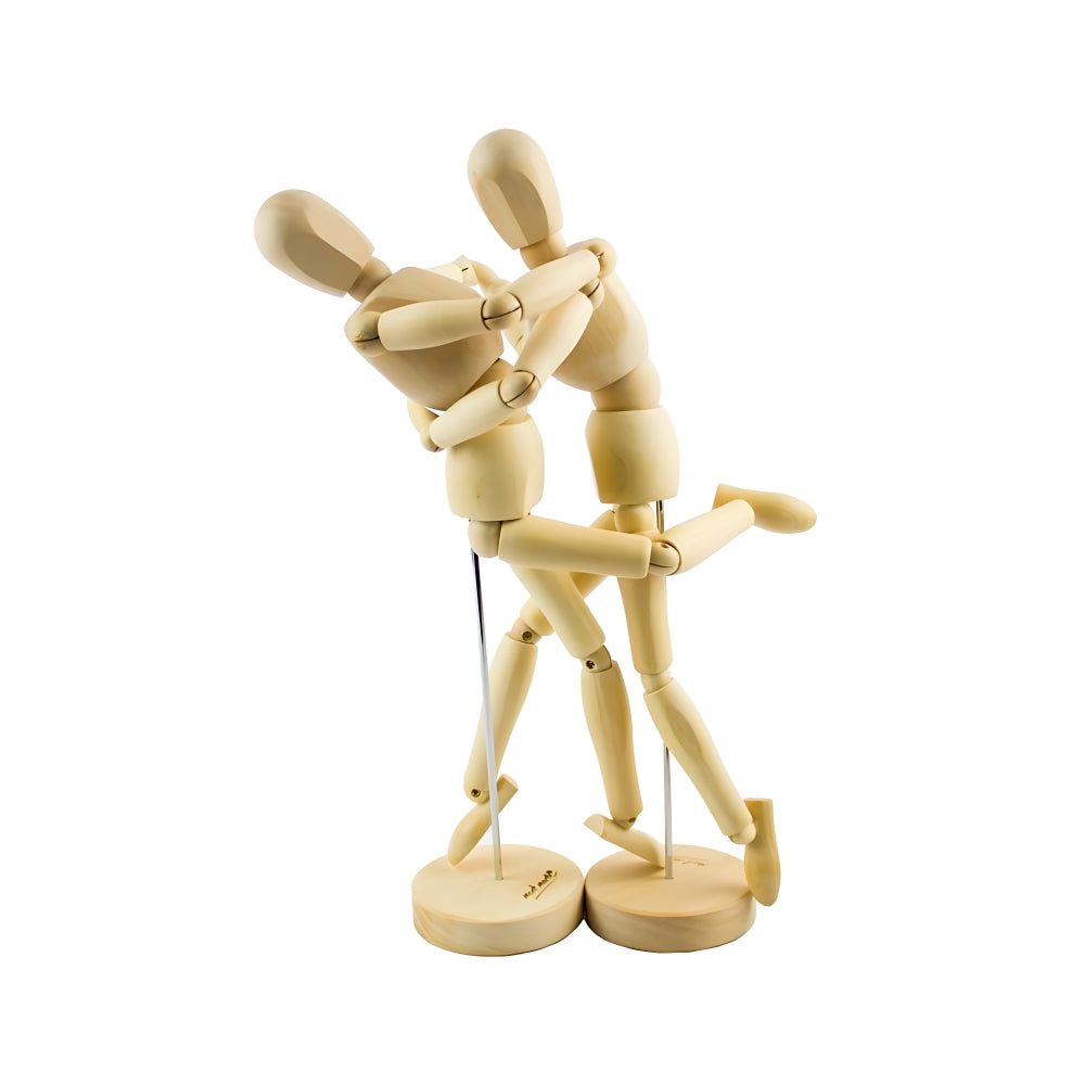 Mont Marte Biegepuppe Mannequin/ Gliederpuppe aus Holz - 30cm hoch - beweglich & sicherer Standfuss - SETL
