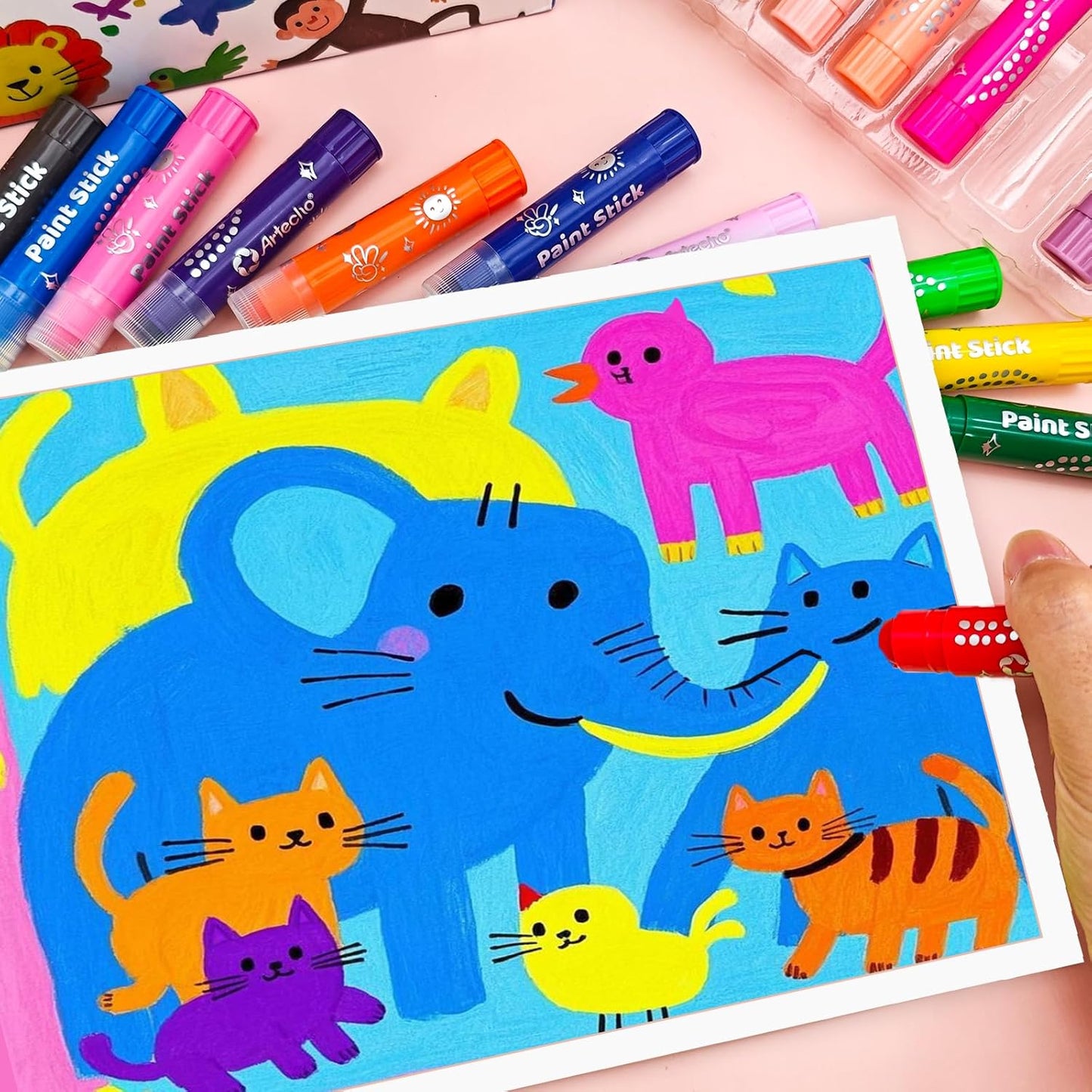 Artecho Temperastifte Set – 36 Farben inkl. Pastell, Neon & Metallic