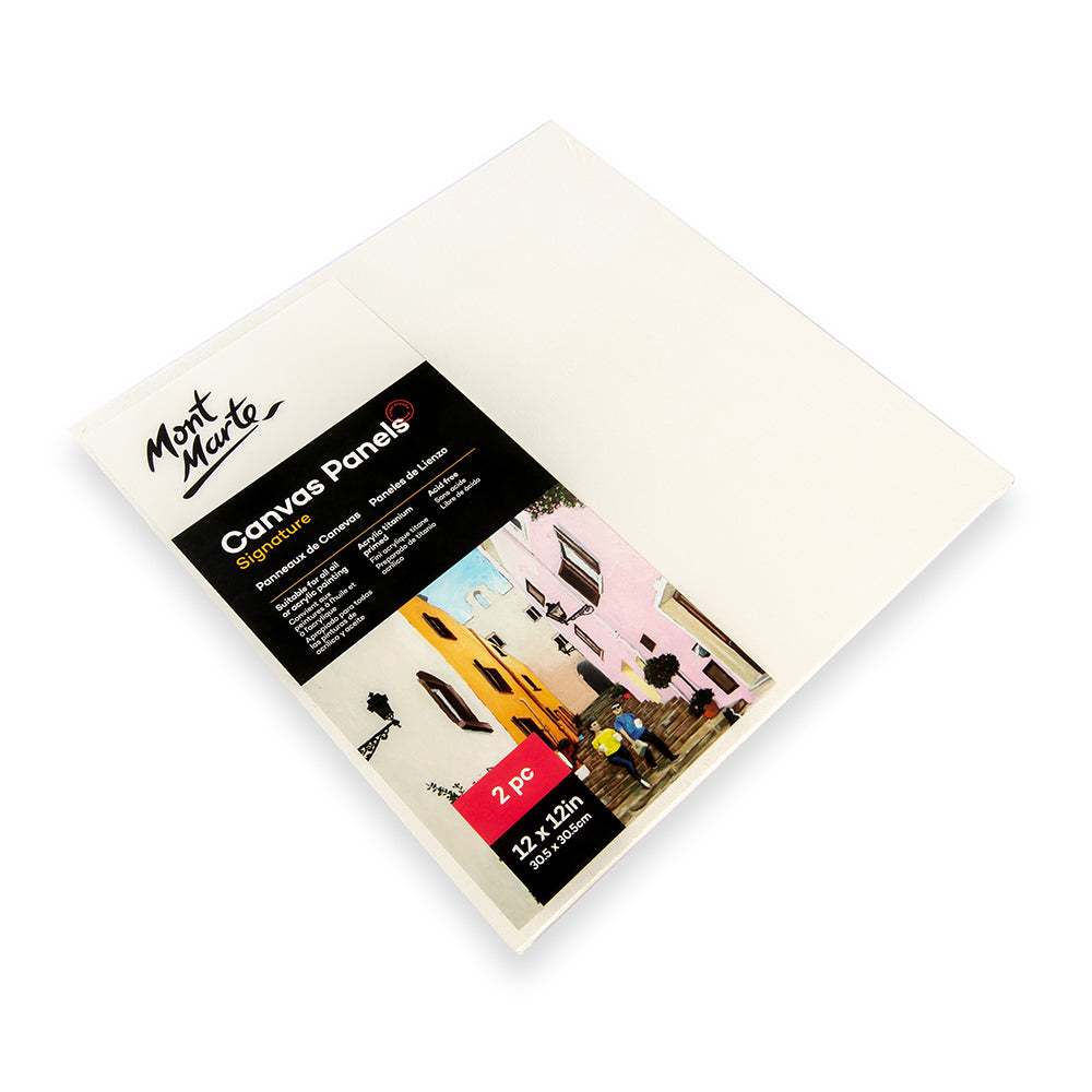 Mont Marte Leinwandplatten 30,5 x 30,5 cm, 2er Set