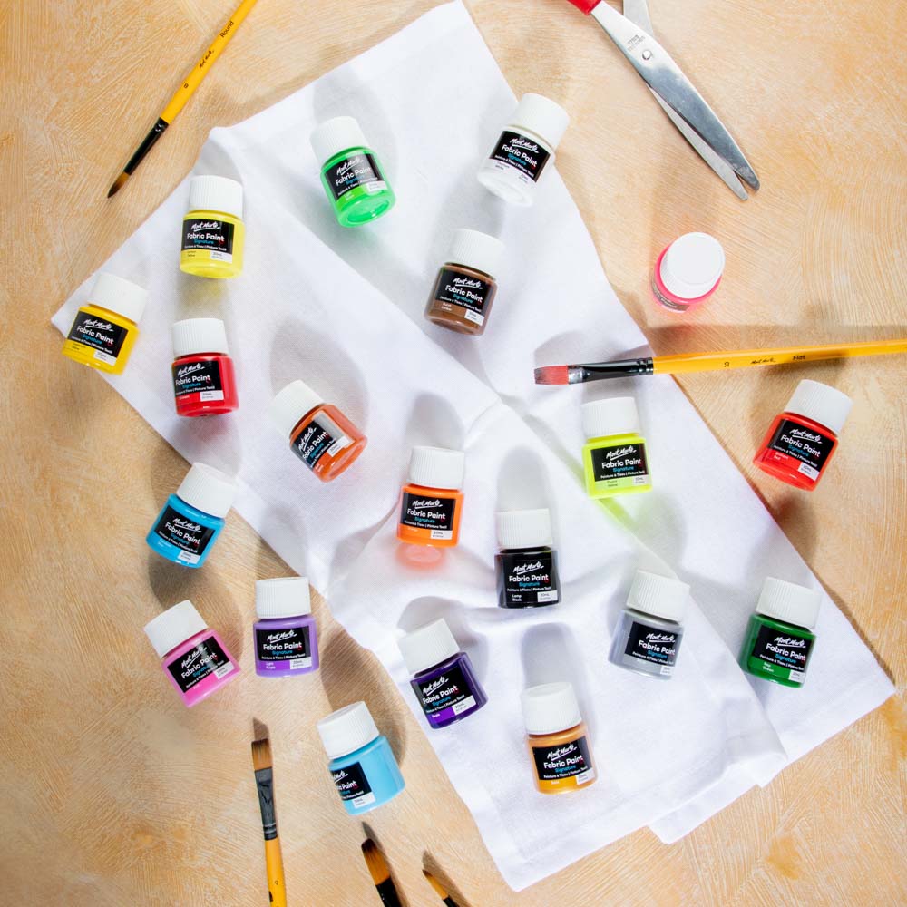 Mont Marte Textilfarben Set - 8 / 12 / 20 x20ml in Dosen - SETL