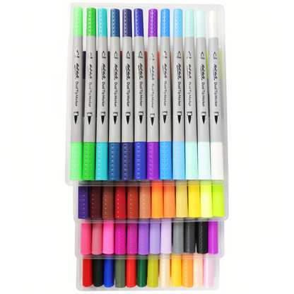 Mont Marte Brush/Fineliner Set – 48 Farben, Dual Tip