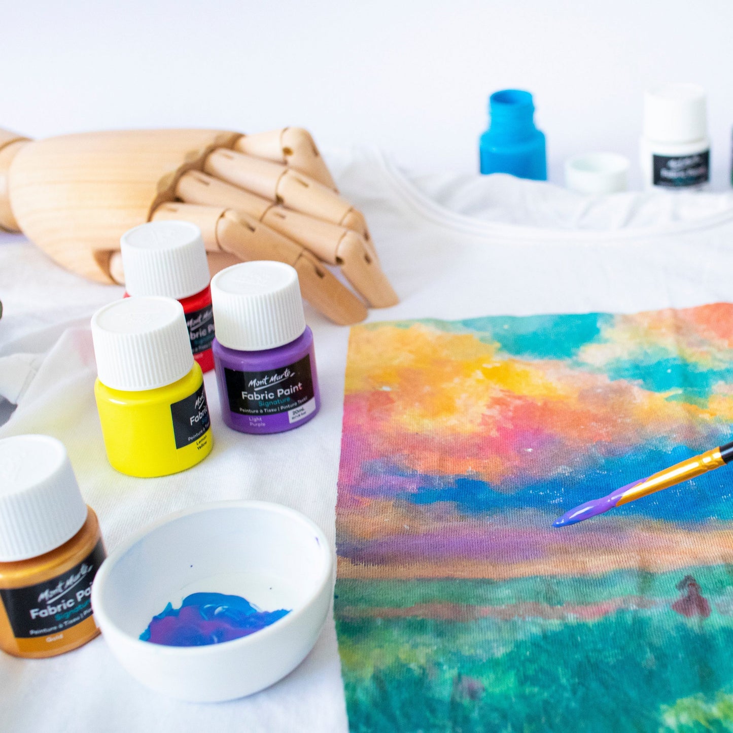 Mont Marte Textilfarben Set - 8 / 12 / 20 x20ml in Dosen - SETL