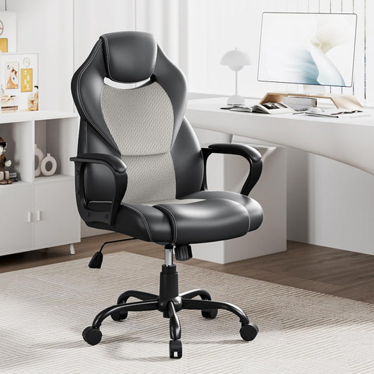 BASETBL Bürostuhl - ergonomischer Schreibtischstuhl, PU Leder