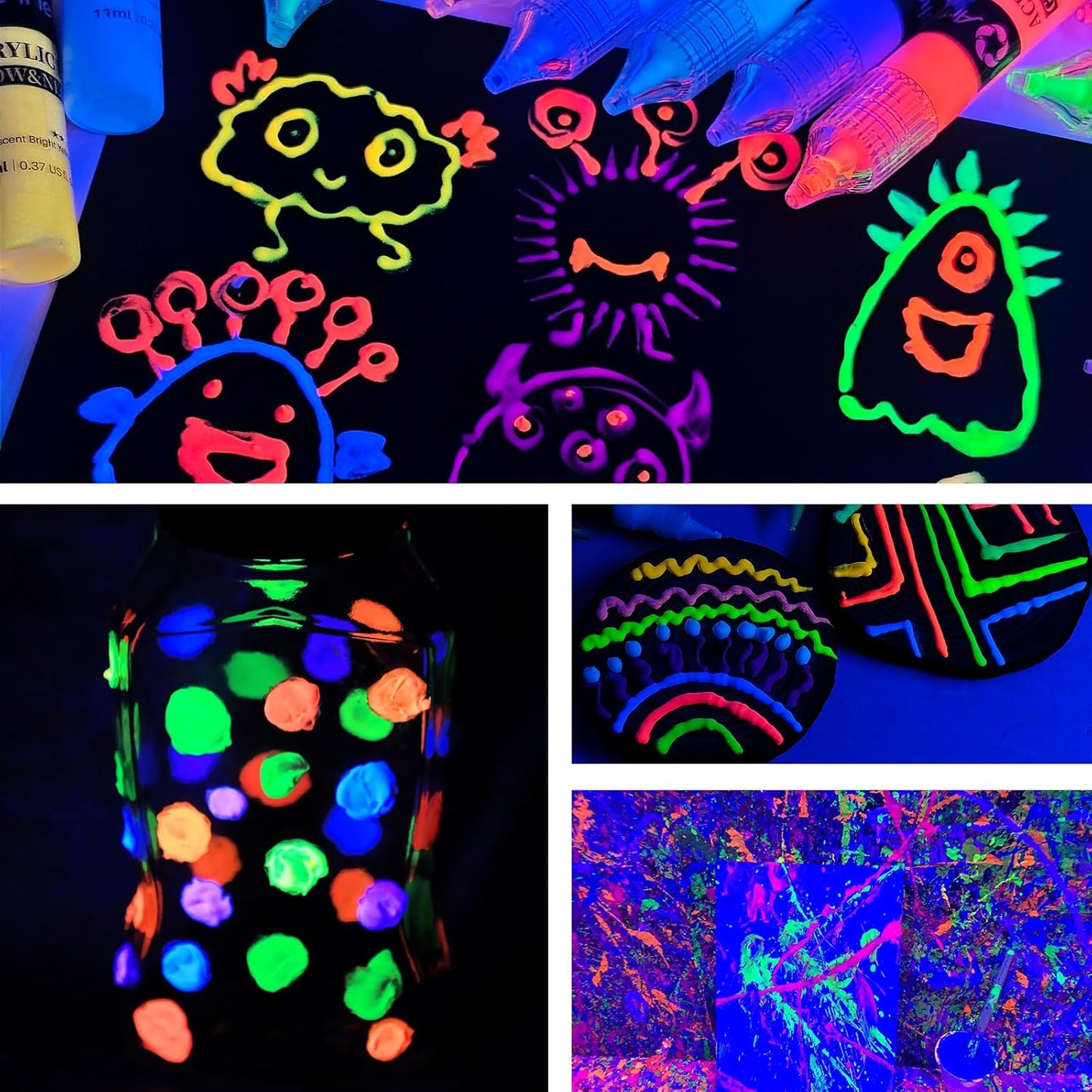 Artecho Glow & Neon Acrylfarben Set - 18 x 11 ml - SETL