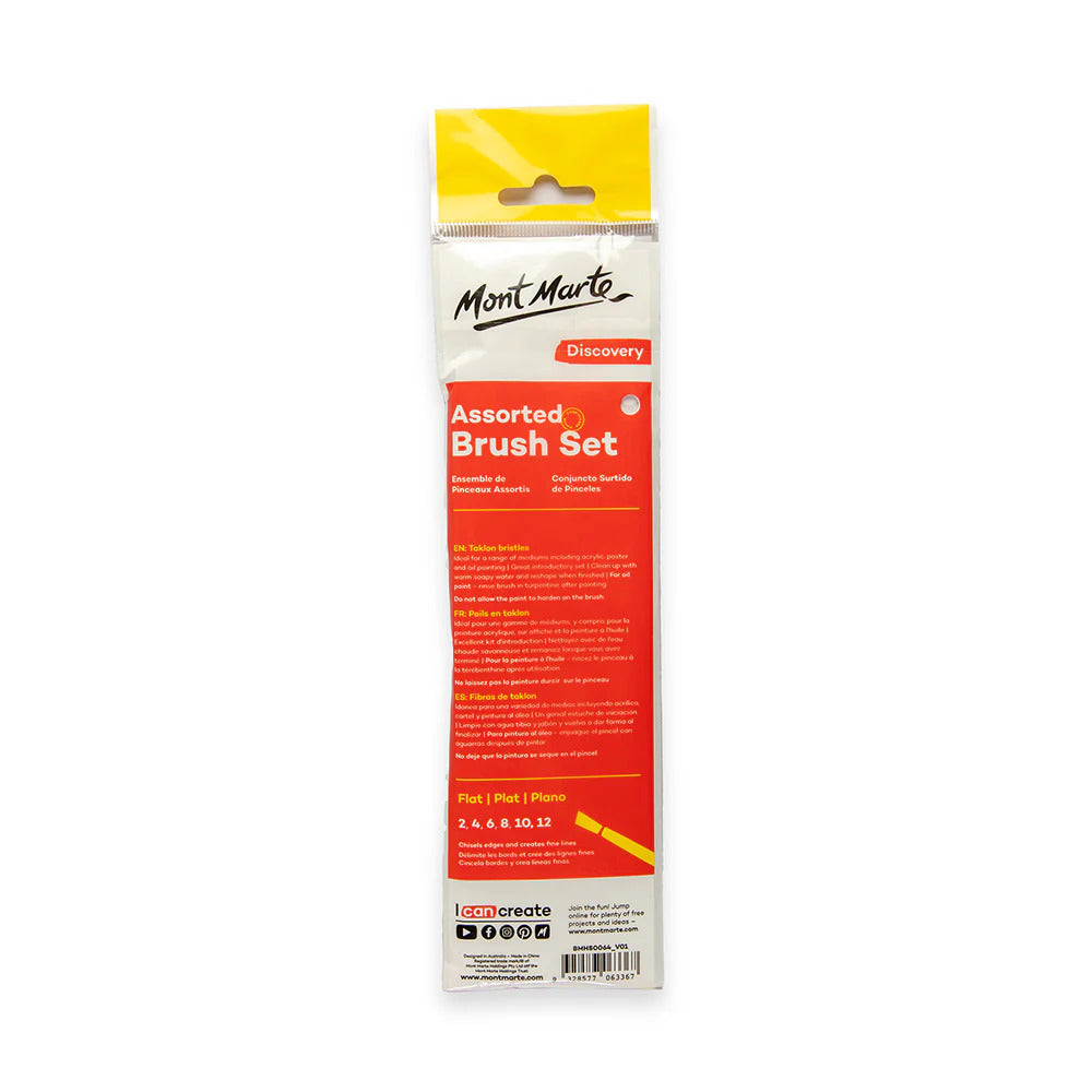 Mont Marte Flachpinsel Set 6-teilig