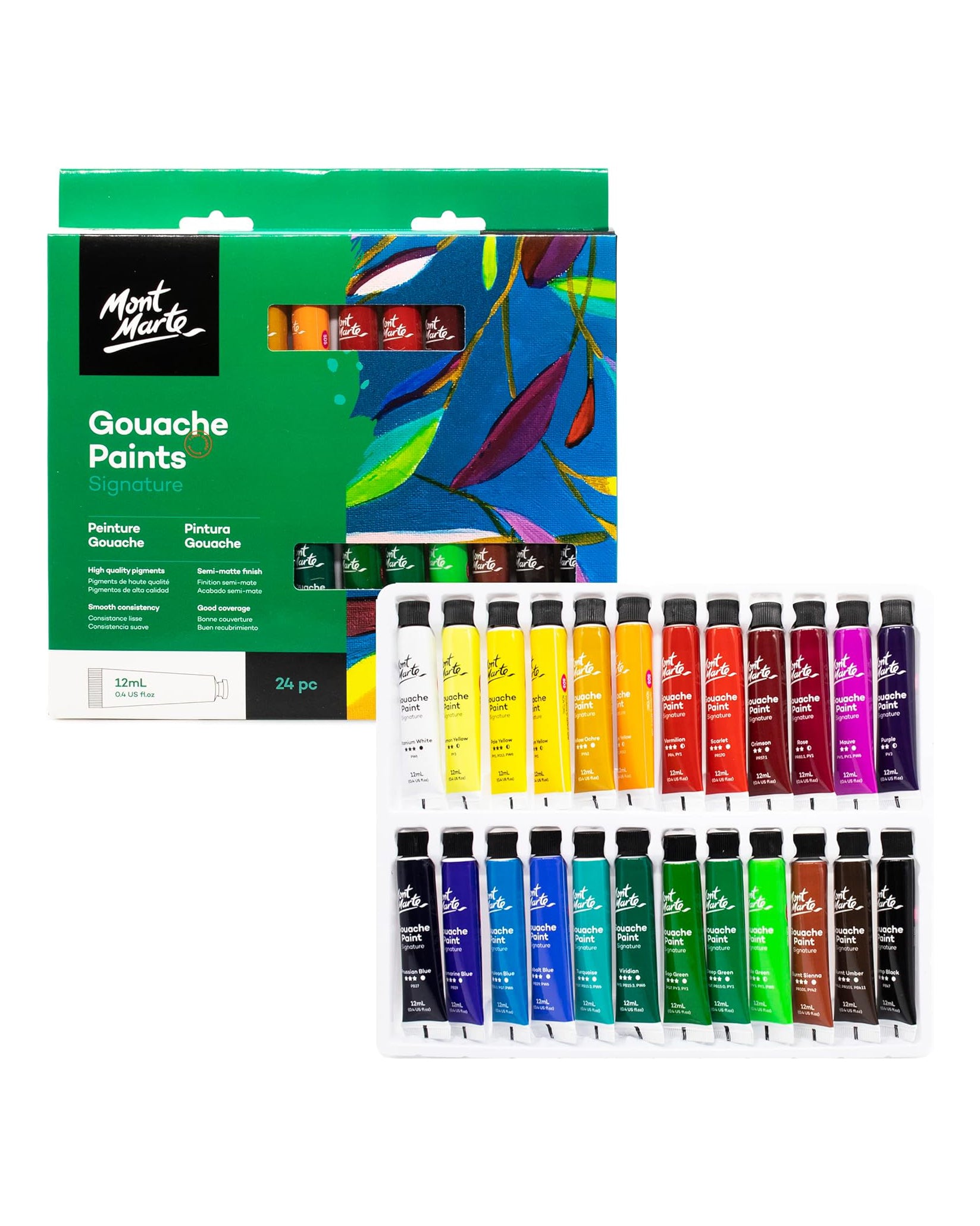 Mont Marte Gouachefarben Set Premium – 12 /24 x12ml in Tuben - SETL