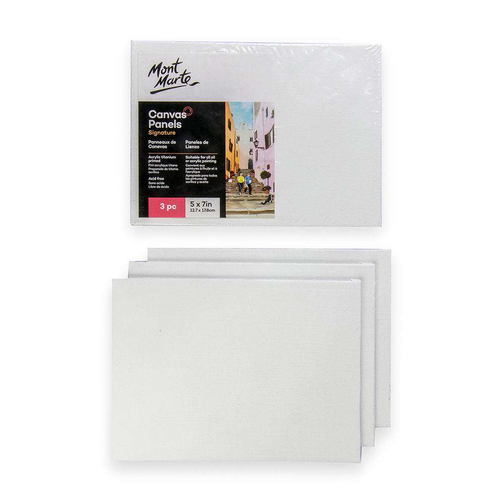 Mont Marte Leinwandplatten 12,7 x 17,8 cm, 3er Set