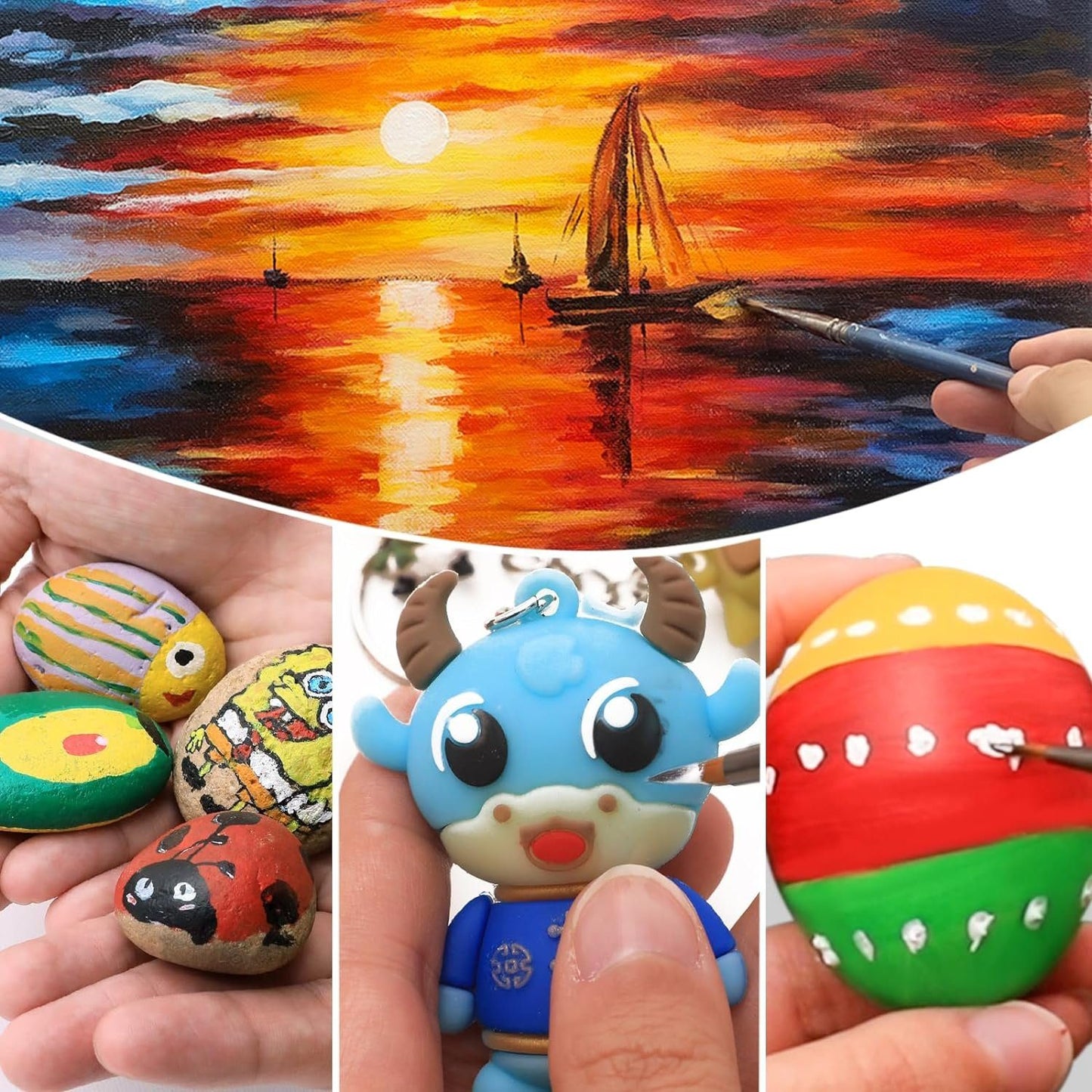 Artecho 24 x wasserfesten Acrylfarben, je 60 ml Tuben mit Klappverschluss - SETL