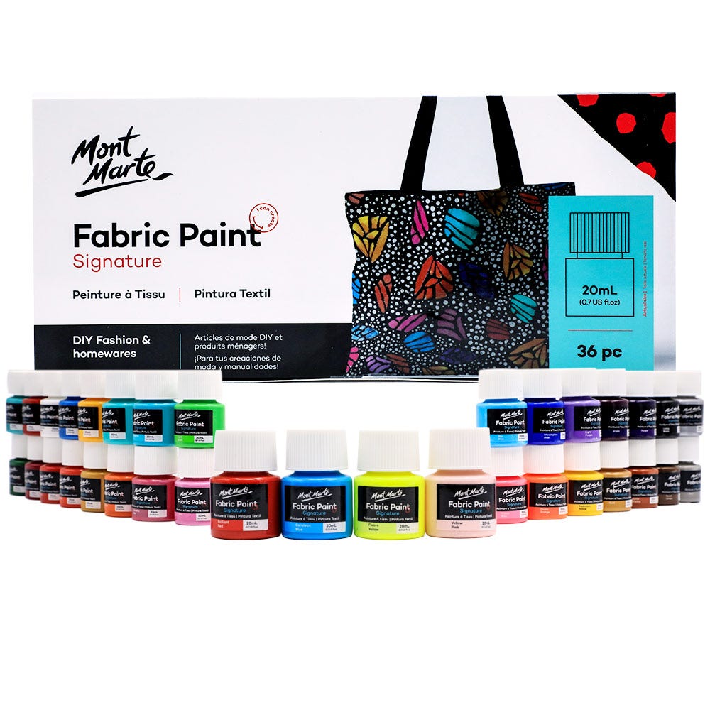 Mont Marte Textilfarben Set – 8 / 12 / 20 / 36  × 20 ml - SETL
