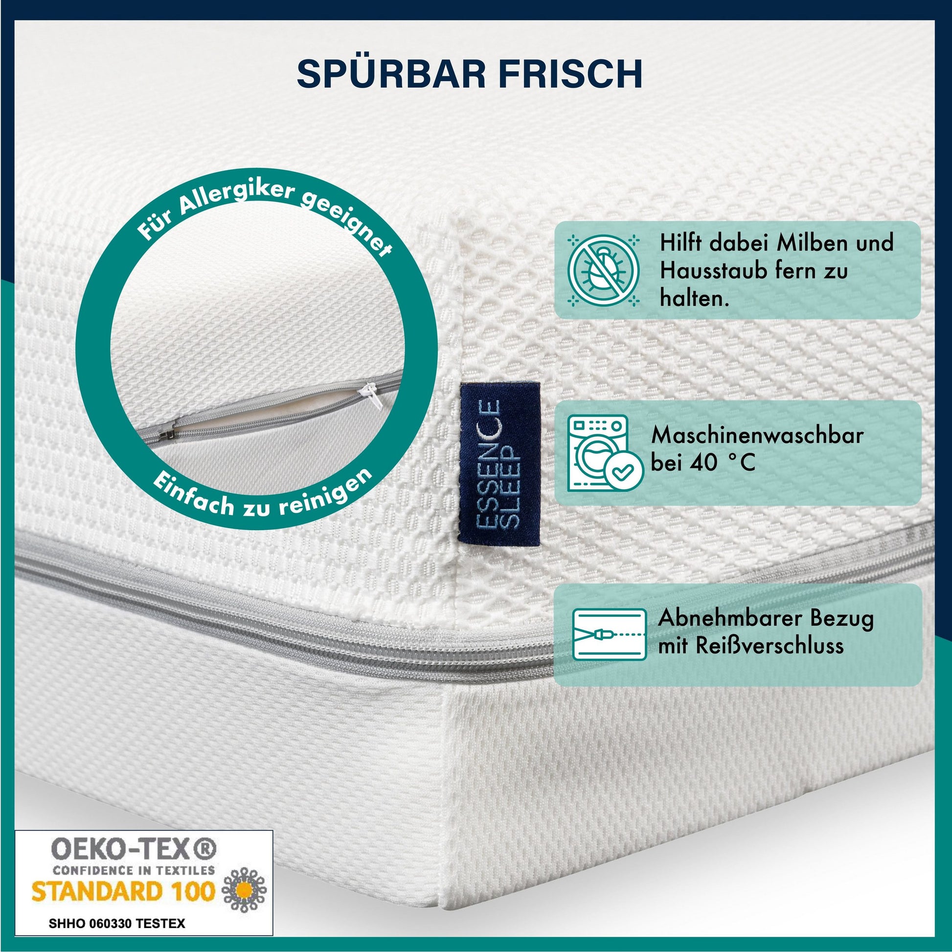 ESSENCE SLEEP Matratze Light - 18cm, 7 Zonen, H3, mit Kissen - SETL
