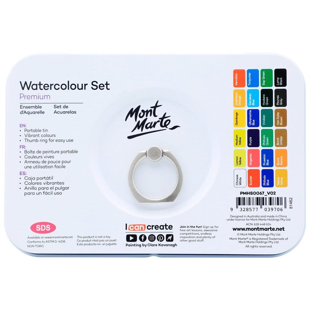 Mont Marte Premium Aquarellfarben Set  - 24 / 36 Farben - SETL
