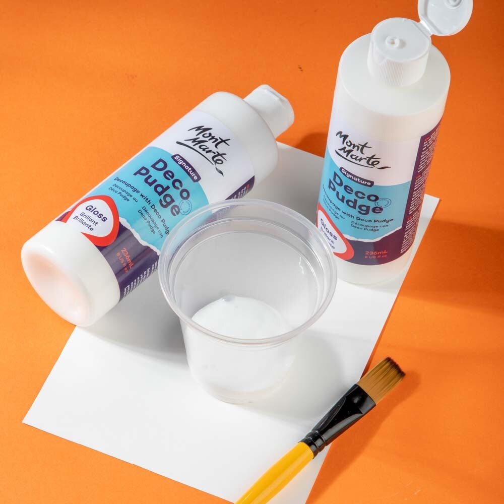 Mont Marte Deco Pudge Gloss 236ml – 3 in 1 Kleber, Versiegelung & Lack - SETL