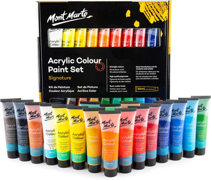 Mont Marte Acrylfarben Set Premium – 18/ 24/ 36/ 48 Farben x36ml in Tuben