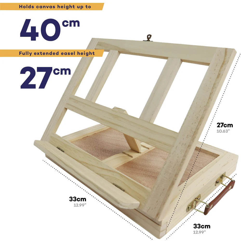 Mont Marte Tischstaffelei mit Schublade aus Kiefernholz, für Leinwände bis 40 cm