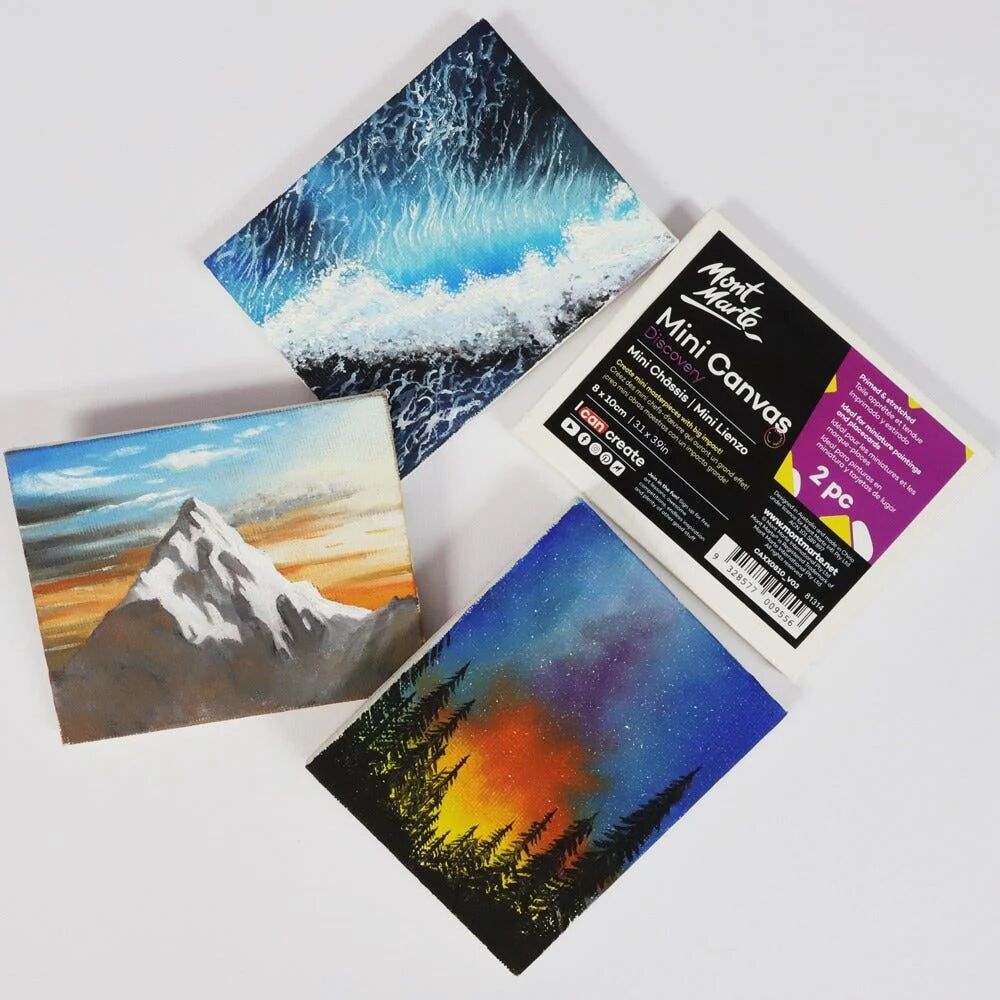 Mont Marte Discovery Mini Leinwand 8 x 10 cm, 2er Set