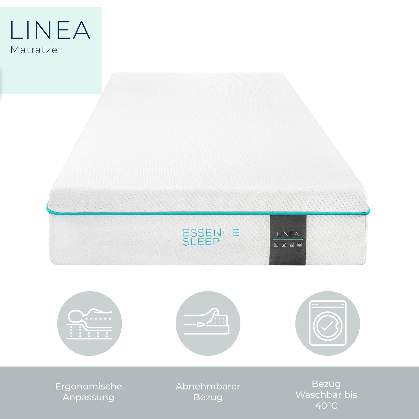 ESSENCE SLEEP PU-Schaummatratze LINEA – 22cm, 7 Zonen, Memory Foam