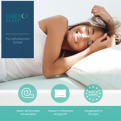 ESSENCE SLEEP Matratze XIA - 18cm, Gel Memory Schaum Matratze mit Kissen, H3