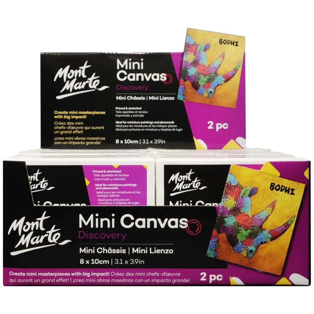 Mont Marte Discovery Mini Leinwand 8 x 10 cm, 2er Set