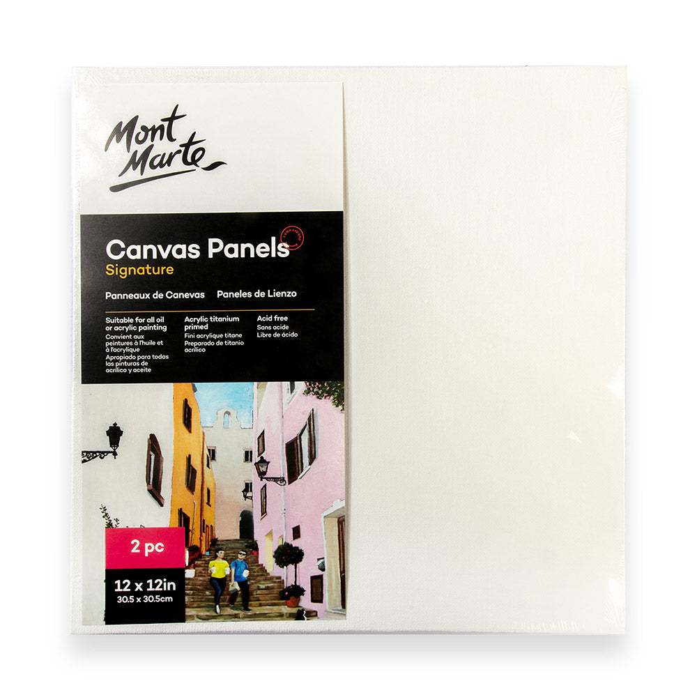 Mont Marte Leinwandplatten 30,5 x 30,5 cm, 2er Set