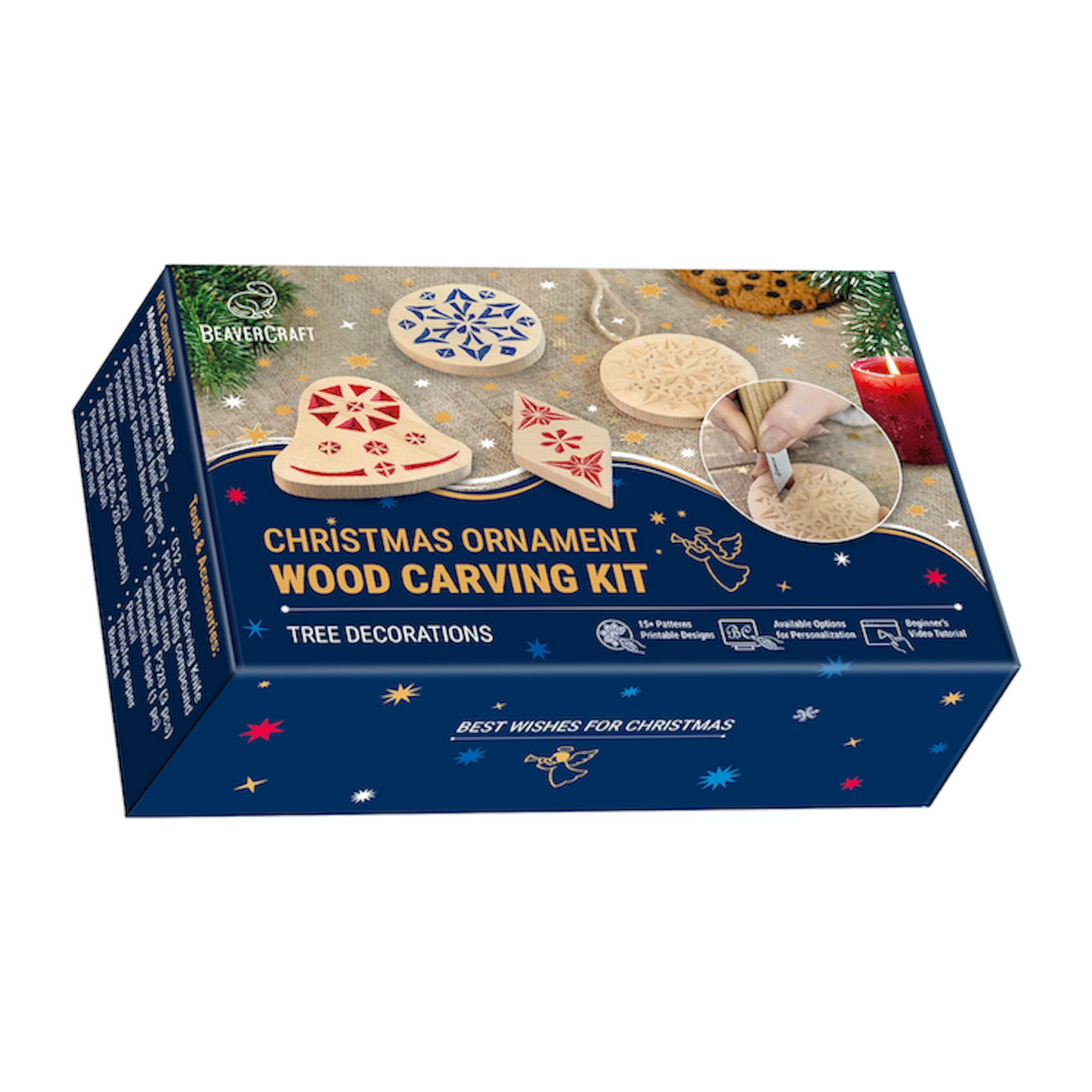 Beaver Craft Weihnachtsanhänger-Schnitzset