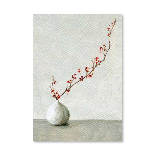 Acrylbilder auf Papier - Ikebana Ume