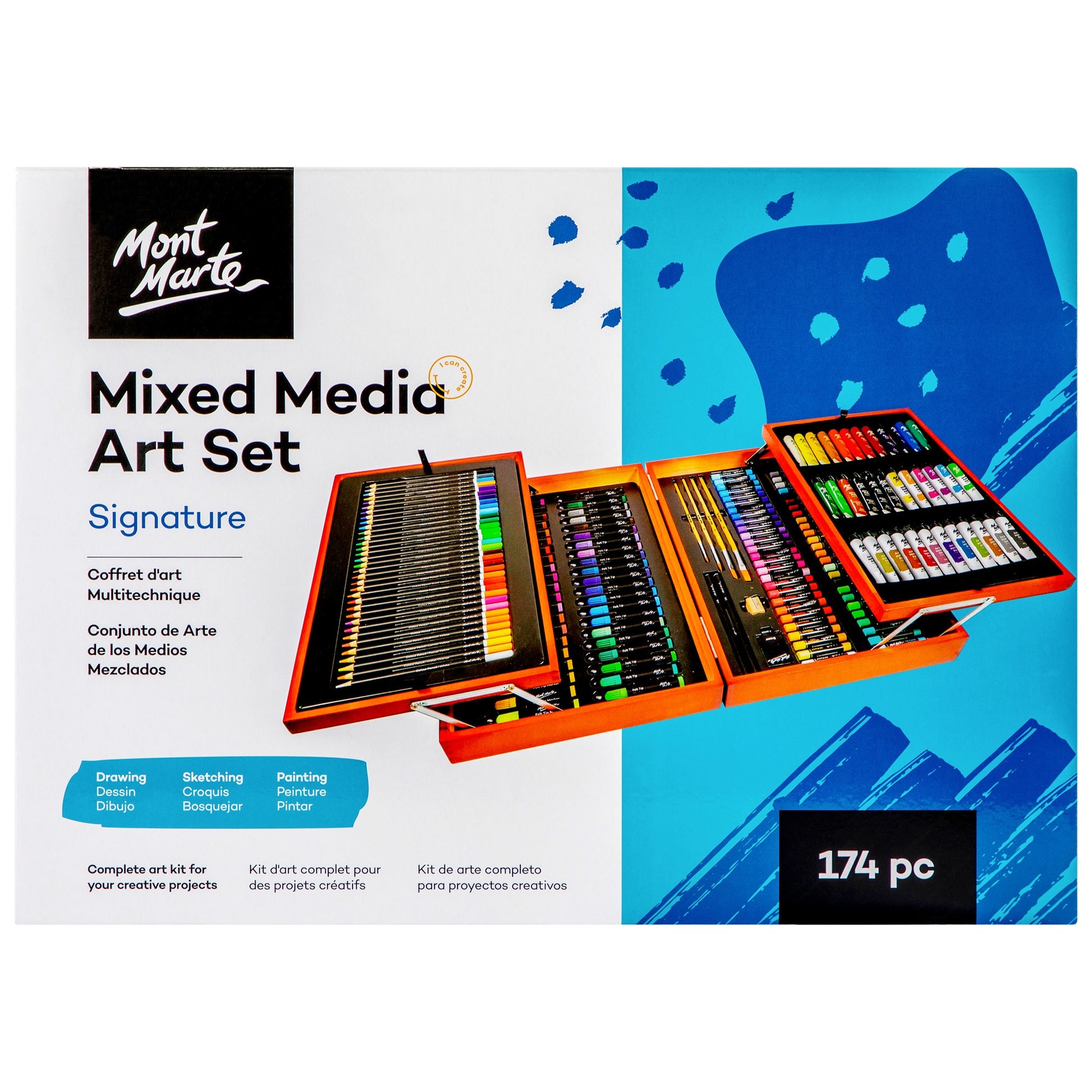 Mont Marte Künstlerkoffer – 174-teiliges Set für Malerei & Zeichnen - SETL