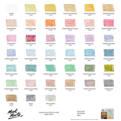 Mont Marte Ölpastellkreiden Set - Macaron - 26/39 extraweiche Farben
