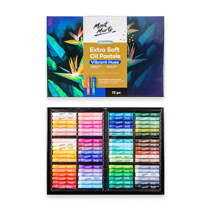 Mont Marte Ölpastellkreiden Set – Vibrant - 72 extraweiche Farben