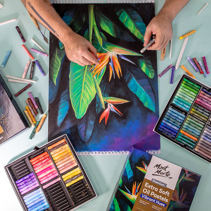 Mont Marte Ölpastellkreiden Set – Vibrant - 72 extraweiche Farben