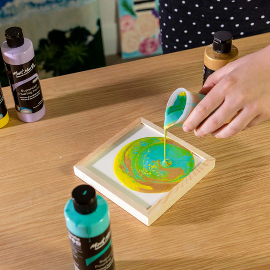 Mont Marte Premium Fluid Art Panel – Verzugsfreie Holztafel mit Rahmen für Pouring Kunst