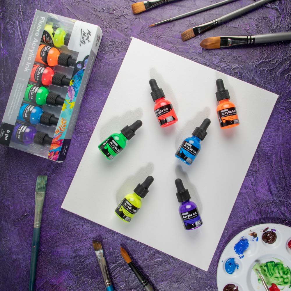 Mont Marte Premium Acryl Ink Set Neon – 6  Farben - SETL