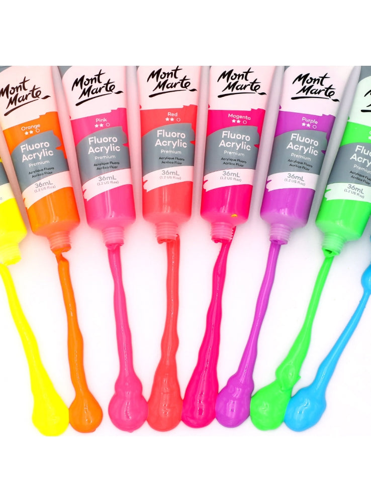 Mont Marte Acrylfarben Set Neon – 8x18ml in Tuben