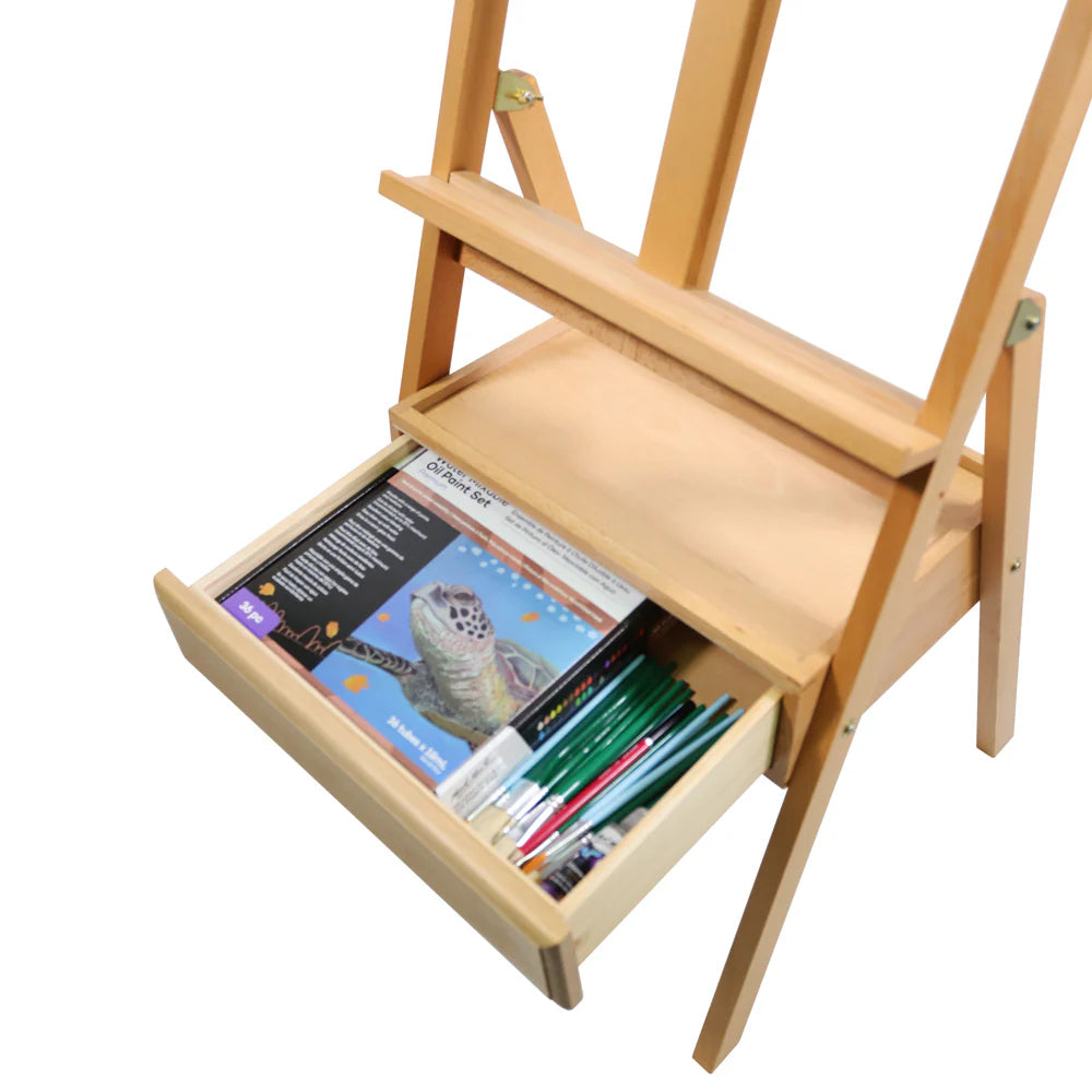 Mont Marte Signature Box Bodenstaffelei – aus Buchenholz - 192 cm hoch - mit Schublade