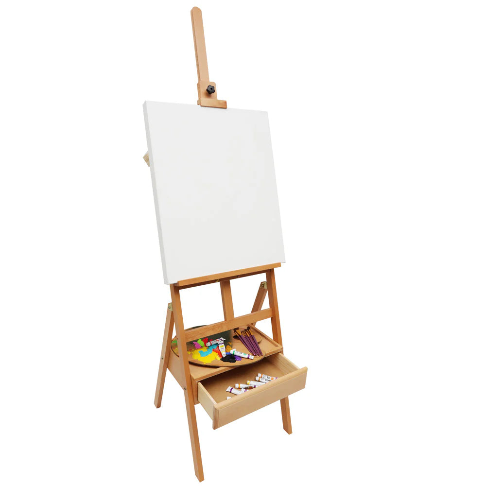 Mont Marte Signature Box Bodenstaffelei – aus Buchenholz - 192 cm hoch - mit Schublade